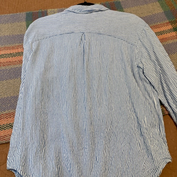 Blue and White Pinstripe Button-Down - Picture 3 of 4